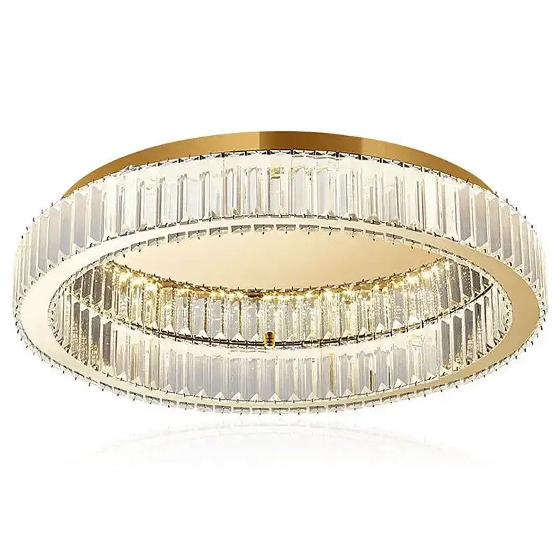 Modern chrome crystal circle led ceiling chandelier for living room