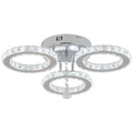 Modern chrome crystal flush mount rings living room light