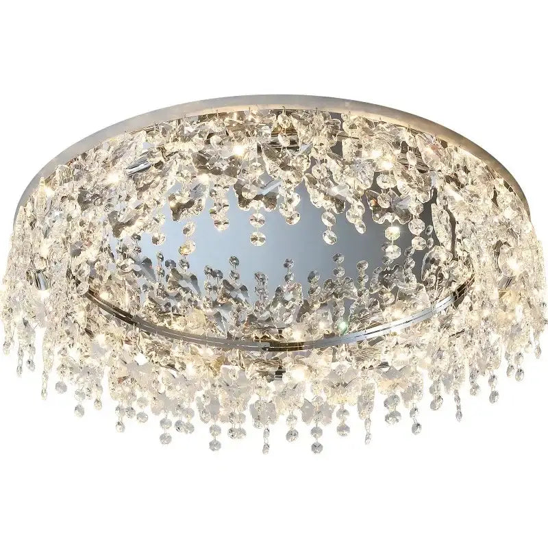 Modern chrome crystal led ceiling chandelier for living room