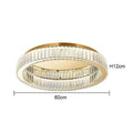 Modern chrome crystal led ceiling light dining room double ring