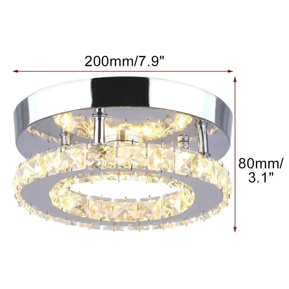Modern chrome crystal led ceiling light for bedroom