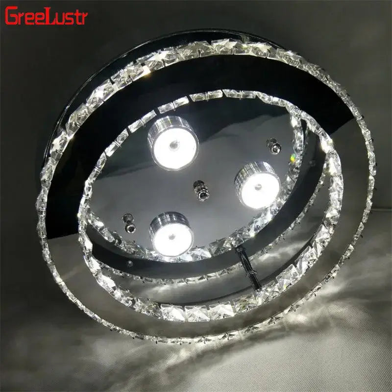 Modern chrome crystal led ceiling light for bedroom