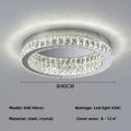 Modern chrome crystal led ceiling light living room dimmable lamp
