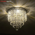 Modern chrome crystal led ceiling light living room sparkling chandelier