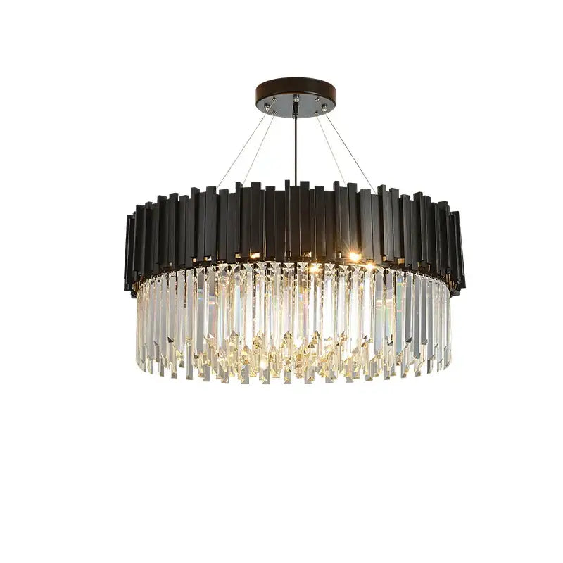 Modern chrome crystal led chandelier suspension lighting foyer