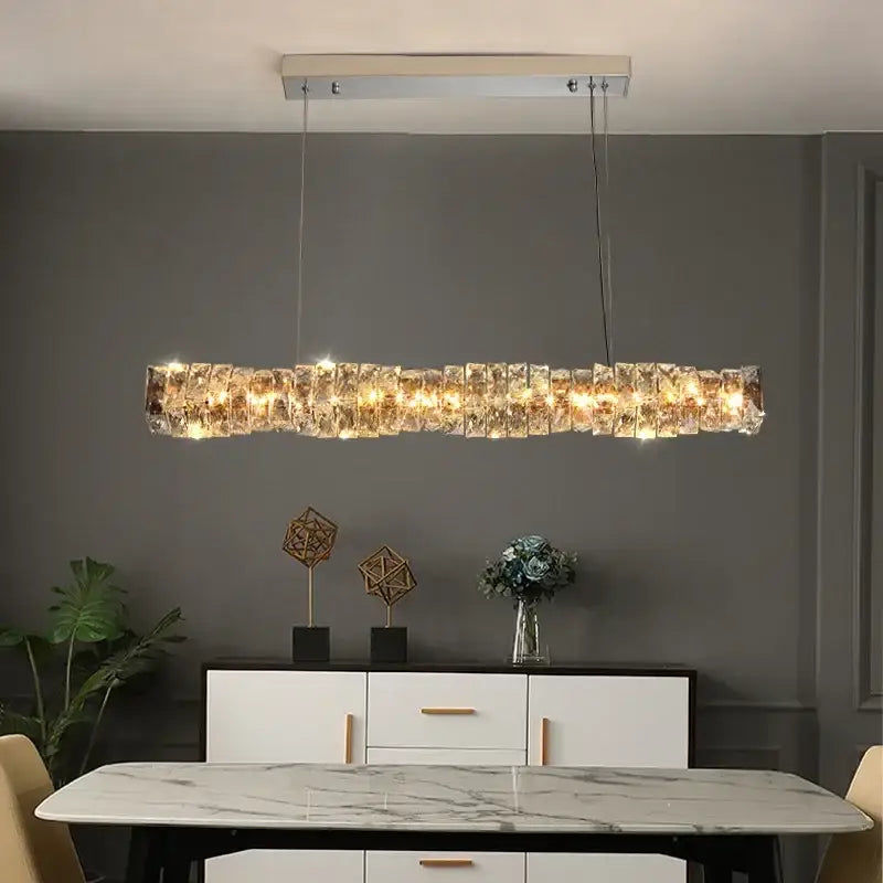 Modern chrome crystal led pendant – dining room chandelier