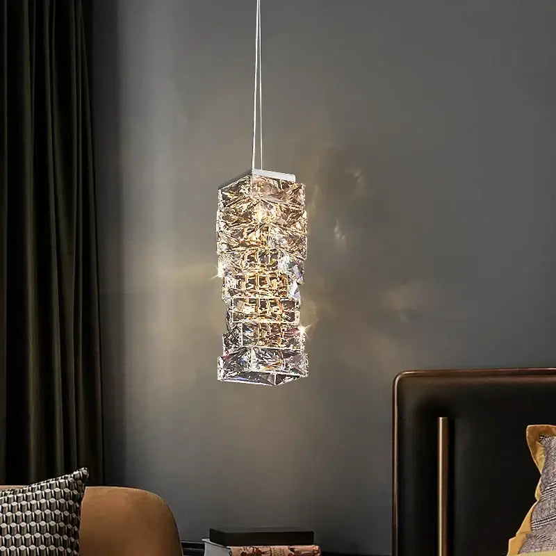 Modern chrome crystal led pendant – dining room chandelier