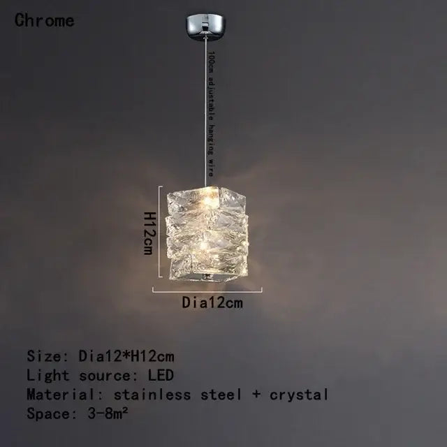 Modern chrome crystal led pendant – dining room chandelier