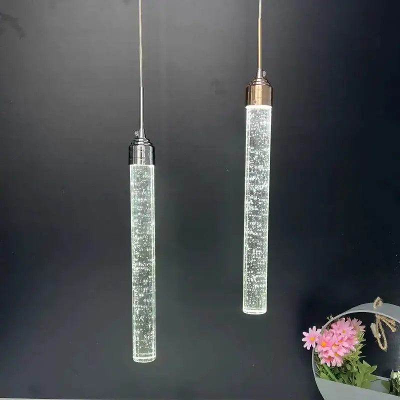 Modern chrome crystal led pendant light dining room trio