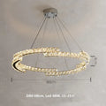 Modern chrome crystal led pendant lights dining room double ring fixtures