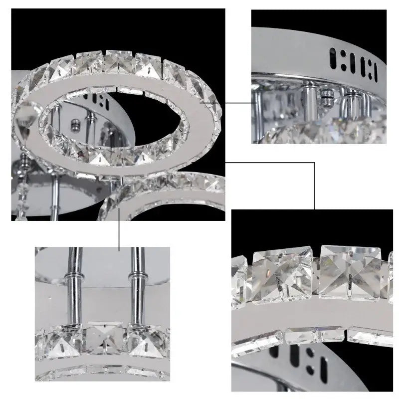 Modern chrome crystal nordic led ceiling chandelier living room flower