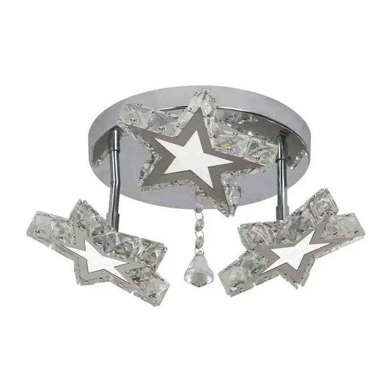 Modern chrome crystal nordic led ceiling chandelier living room flower