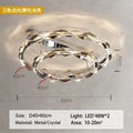Modern chrome crystal ring chandelier for dining room dimmable led