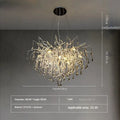 Modern chrome crystal water drop branch chandelier living room light