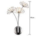 Modern chrome dandelion crystal flower wall lamp bedroom sconce