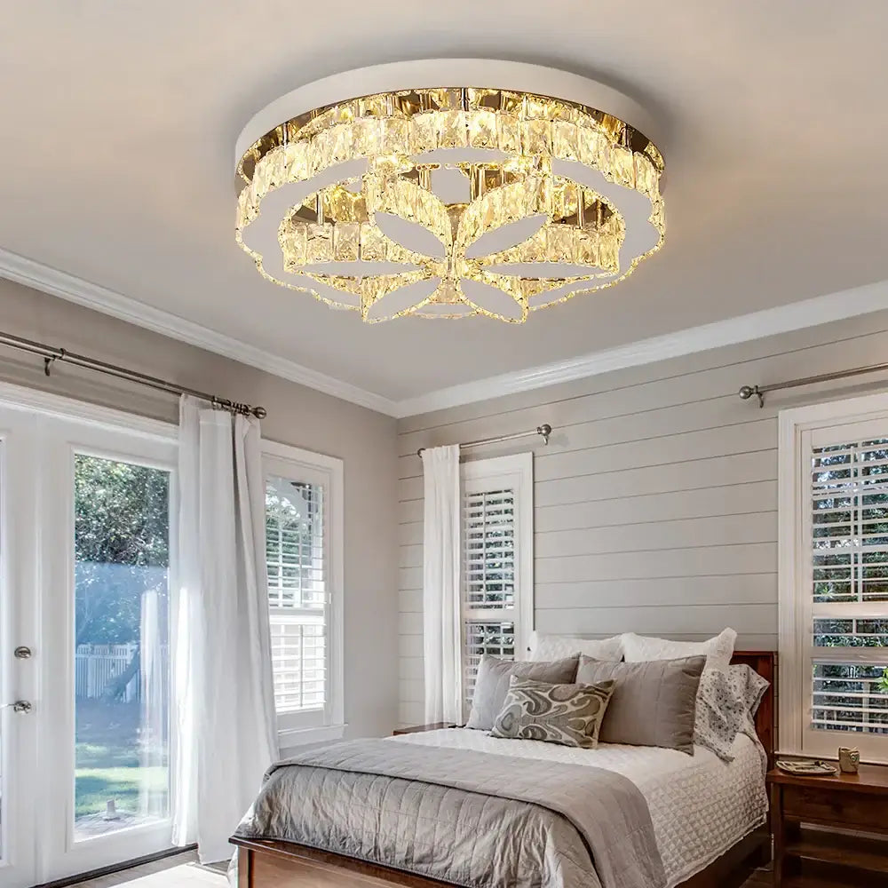 Modern chrome decorbites crystal ceiling chandelier living room light