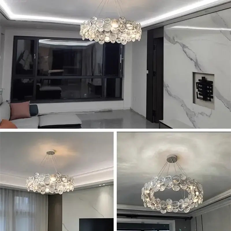 Modern chrome decorbites crystal led chandelier dining room light