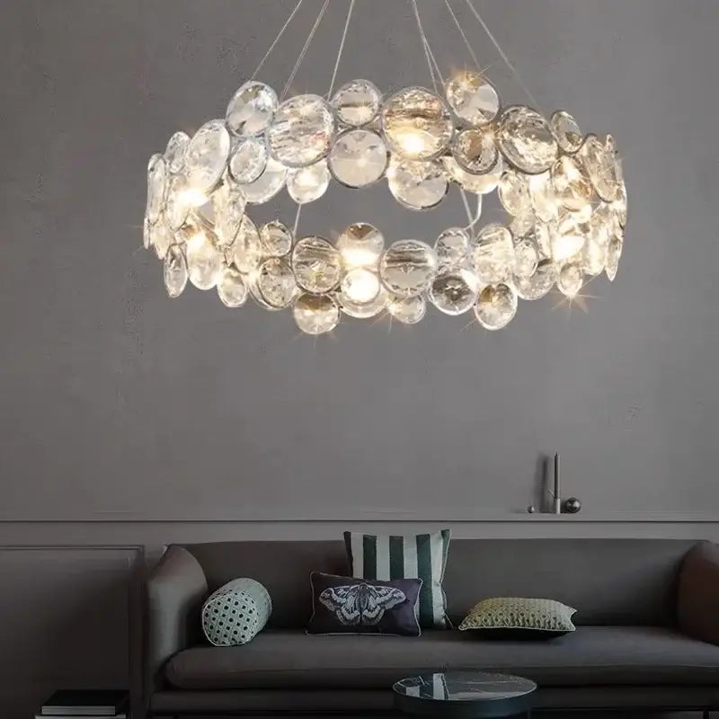 Modern chrome decorbites crystal led chandelier dining room light