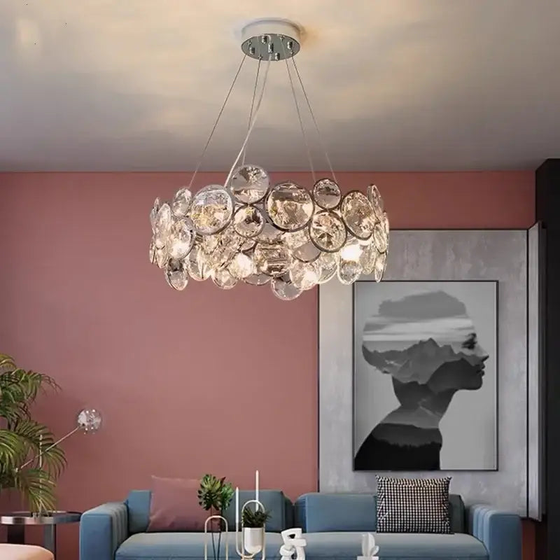 Modern chrome decorbites crystal led chandelier dining room light