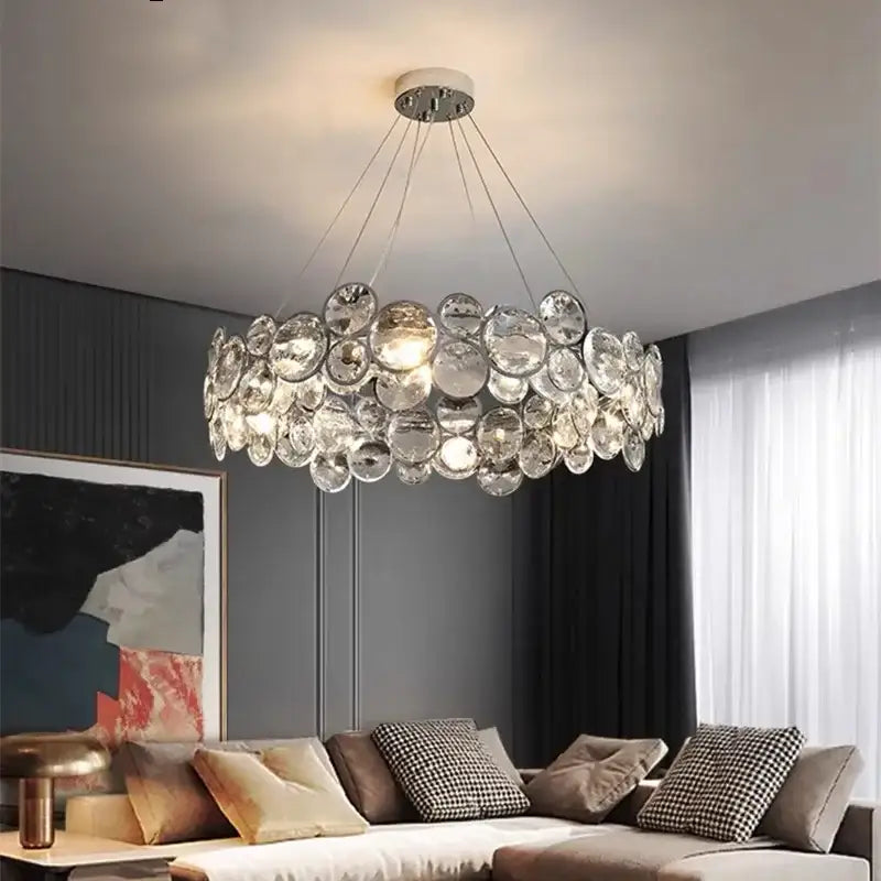 Modern chrome decorbites crystal led chandelier dining room light