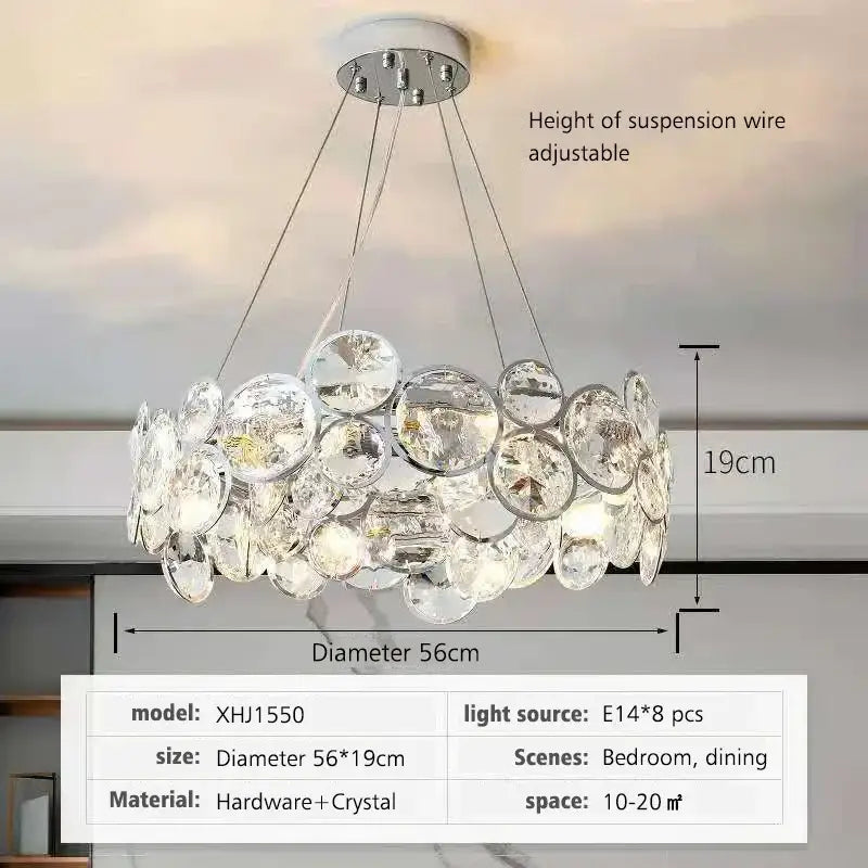 Modern chrome decorbites crystal led chandelier dining room light