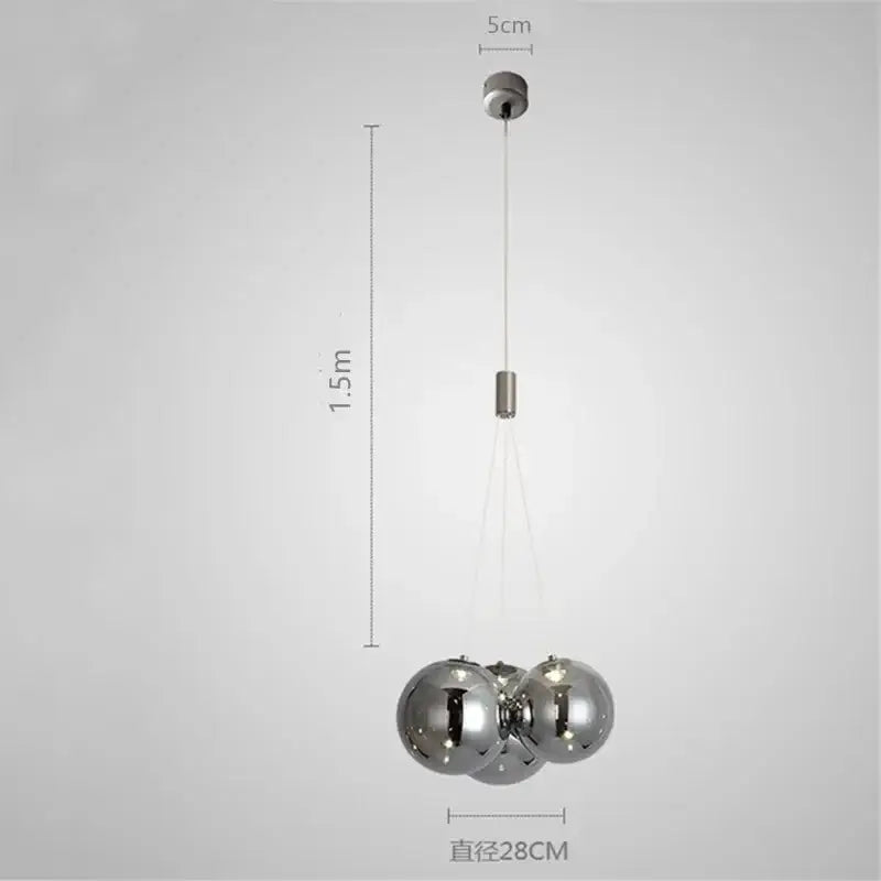Modern chrome decorbites glass ball pendant light for living room