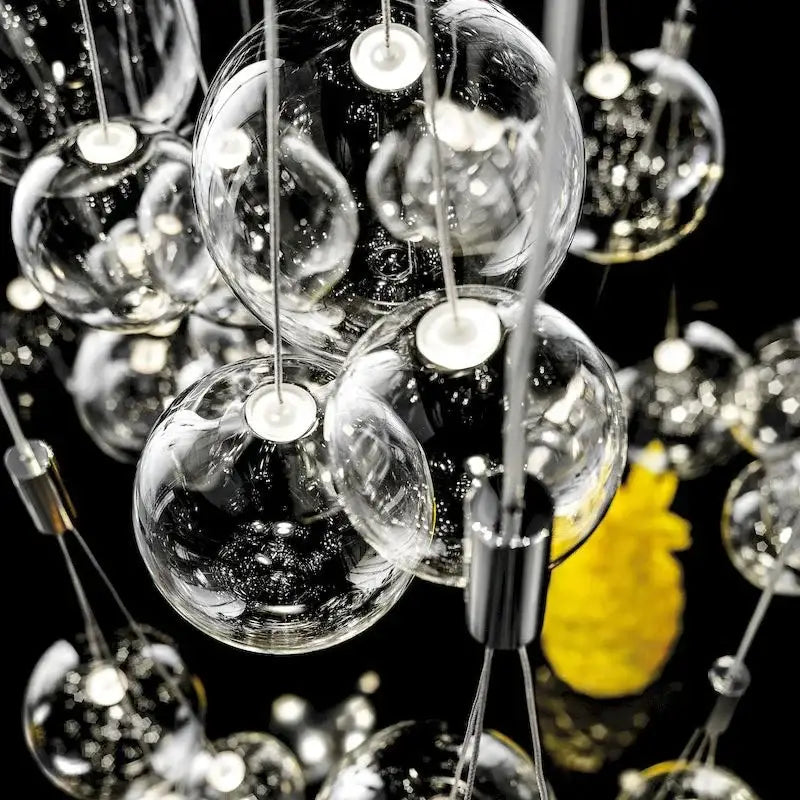 Modern chrome decorbites glass ball pendant light for living room