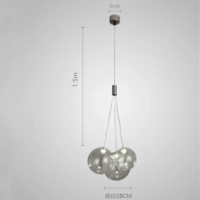 Modern chrome decorbites glass ball pendant light for living room
