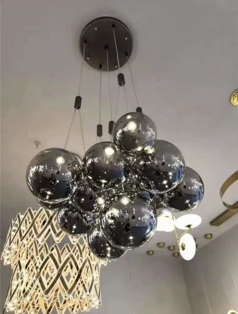 Modern chrome decorbites glass ball pendant light for living room