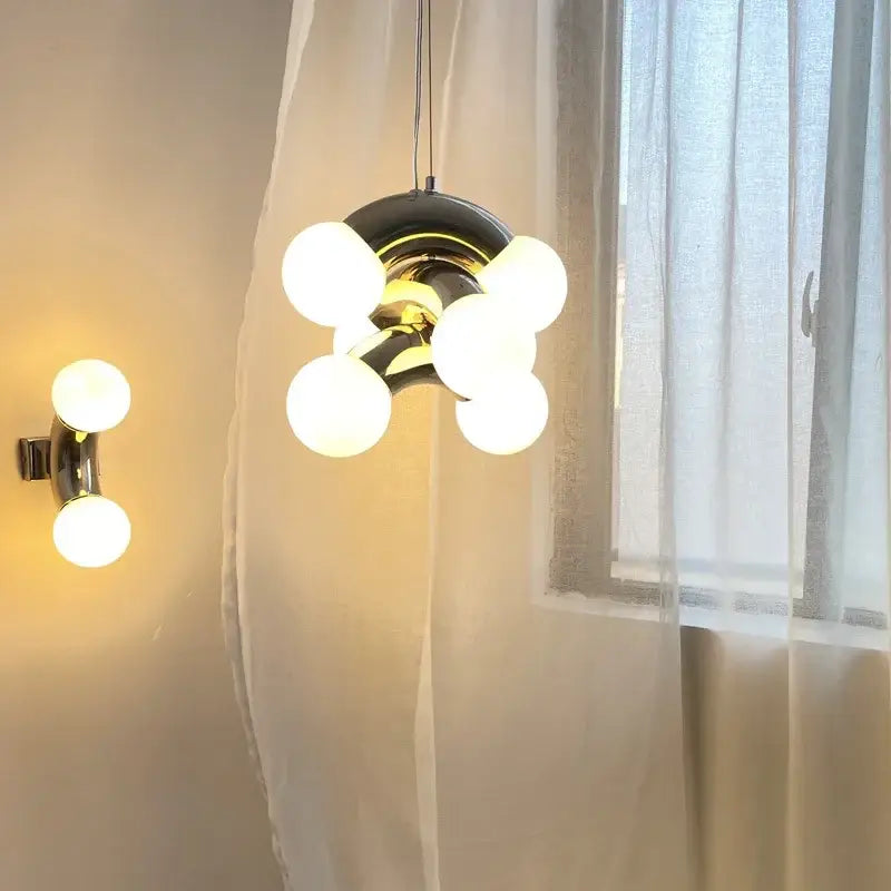 Modern chrome designer grape wall sconce – bedroom glass light