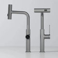 Modern chrome digital display kitchen faucet with pull out sprayer