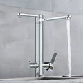 Modern chrome dual handle waterfilter kitchen faucet 360 rotation
