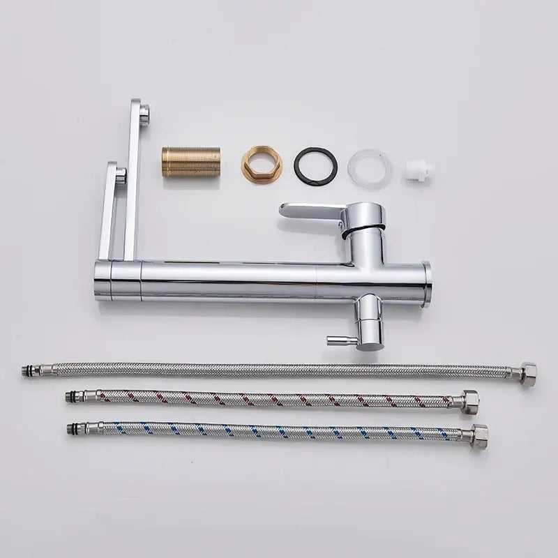 Modern chrome dual handle waterfilter kitchen faucet 360 rotation