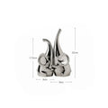 Modern chrome elephant sculpture ceramic bookends living room decor