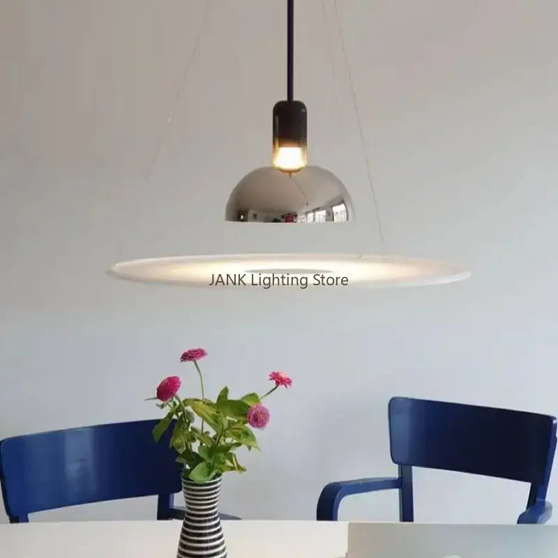 Modern chrome flying saucer chandelier for living room lighting