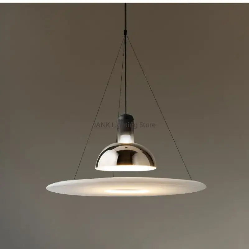 Modern chrome flying saucer chandelier for living room lighting
