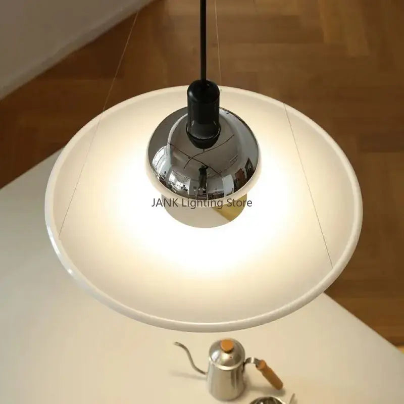 Modern chrome flying saucer chandelier for living room lighting