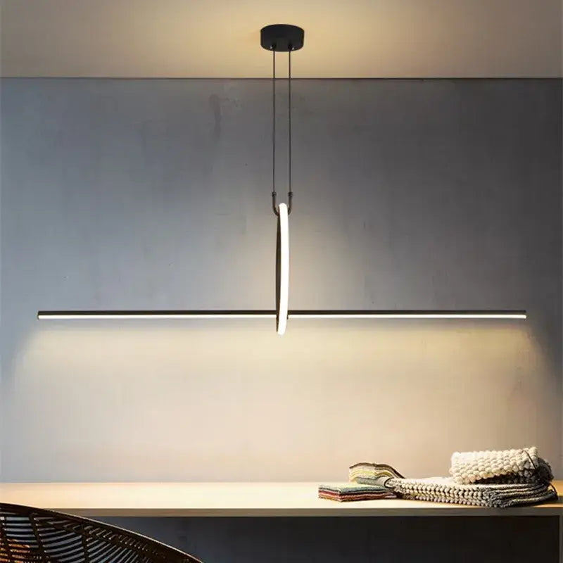 Modern chrome geometric led pendant light for dining room