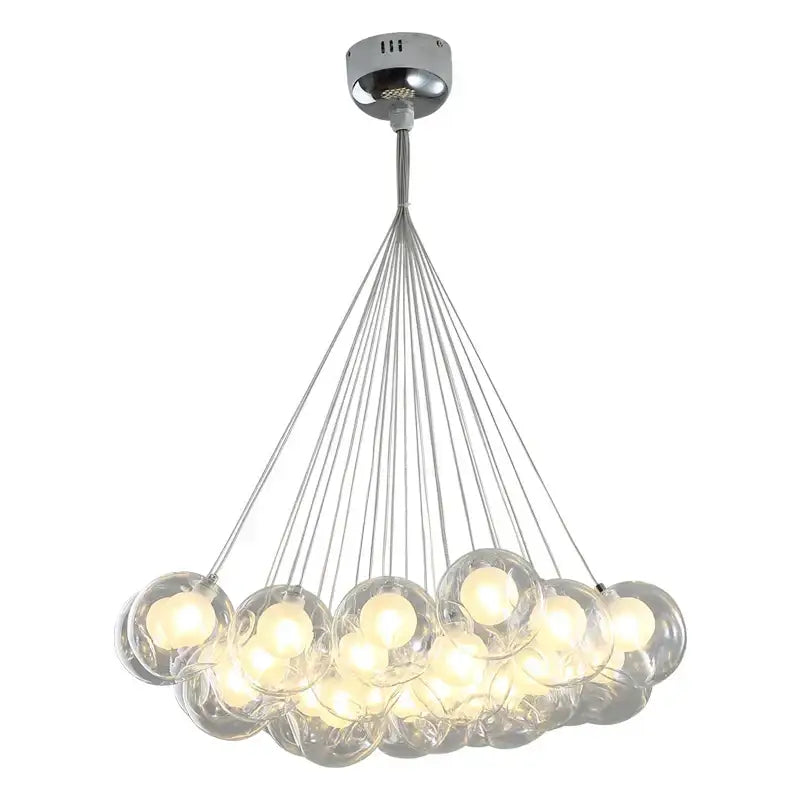 Modern chrome glass ball led chandelier for living room dining room