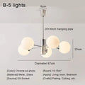 Modern chrome glass ball led chandelier living room light