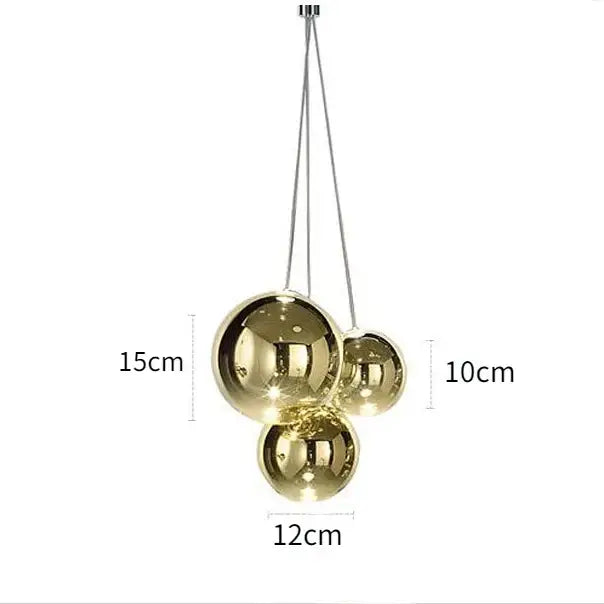 Modern chrome glass ball pendant light – dining room chandelier