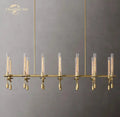 Modern chrome glass led linear chandelier for dining room