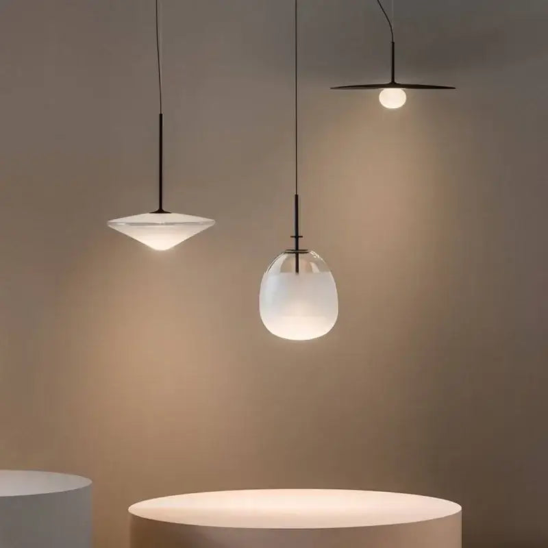 Modern chrome glass saucer led chandelier for living room lighting