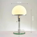 Modern chrome glass table lamp bedroom frosted dome light