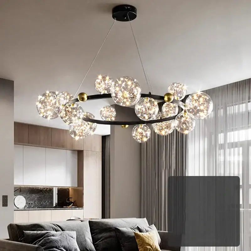 Modern chrome & gold decorbites crystal chandelier living room light