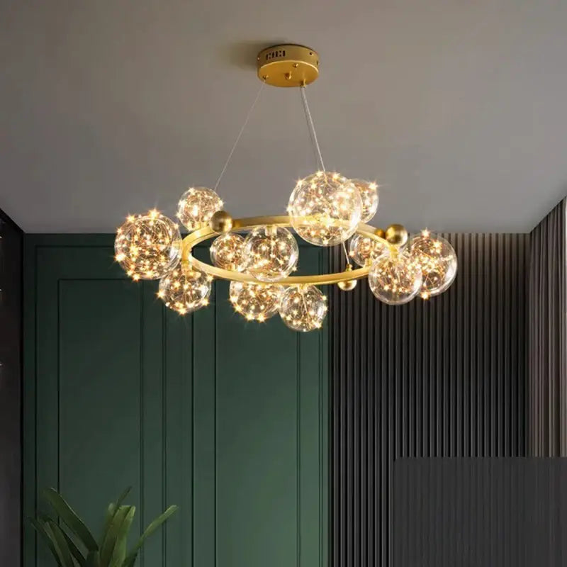 Modern chrome & gold decorbites crystal chandelier living room light