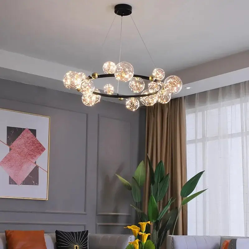 Modern chrome & gold decorbites crystal chandelier living room light