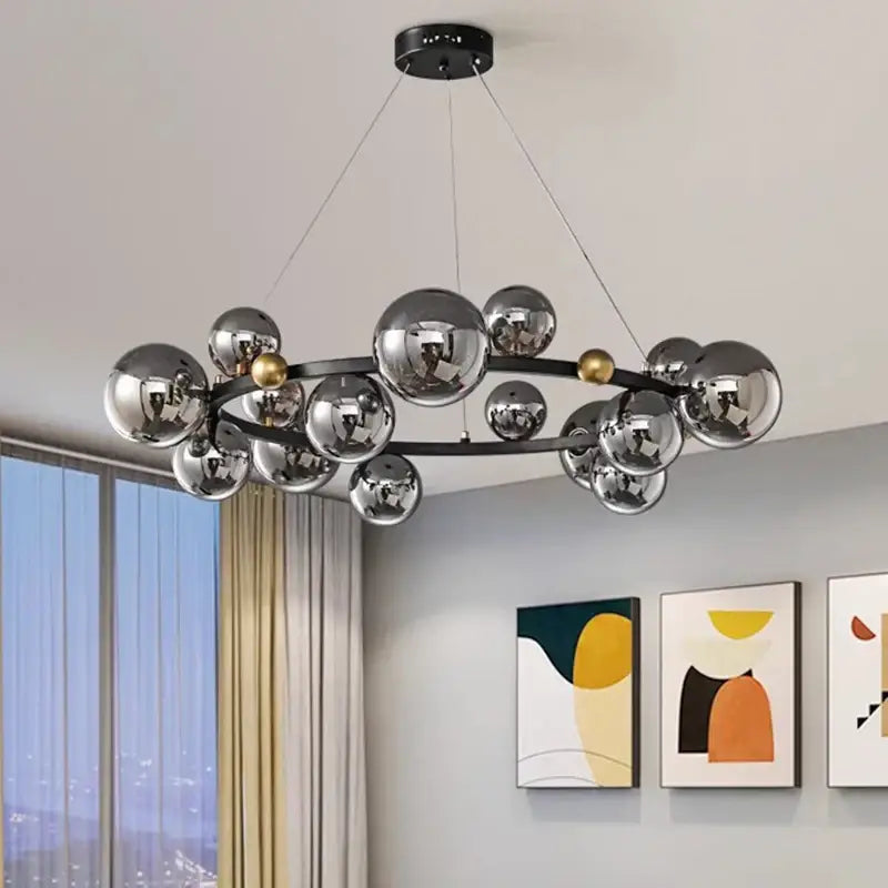 Modern chrome & gold decorbites crystal chandelier living room light