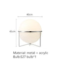 Modern chrome led floor lamp with white globe for living room