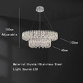 Modern chrome rectangular crystal pendant ceiling lamp dining room